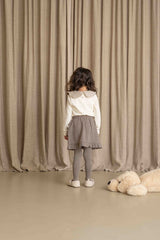 House of Jamie Collar Tee Cream & Shimmer Beige