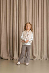House of Jamie Flared Pants Sandshell Zig Zag