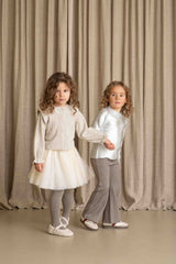 House of Jamie Flared Pants Sandshell Zig Zag