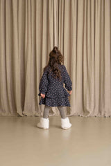 House of Jamie Ruffled Dress (LS) Petal Sapphire