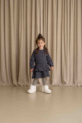 House of Jamie Ruffled Dress (LS) Petal Sapphire