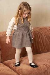 House of Jamie Ruffled Salopette Dress Sandshell Zig Zag