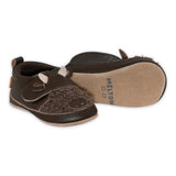 Melton Buffalo leather slippers Dark Brown
