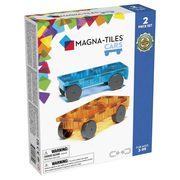 MAGNA-TILES Cars 2 piece blauw oranje uitbreidingsset