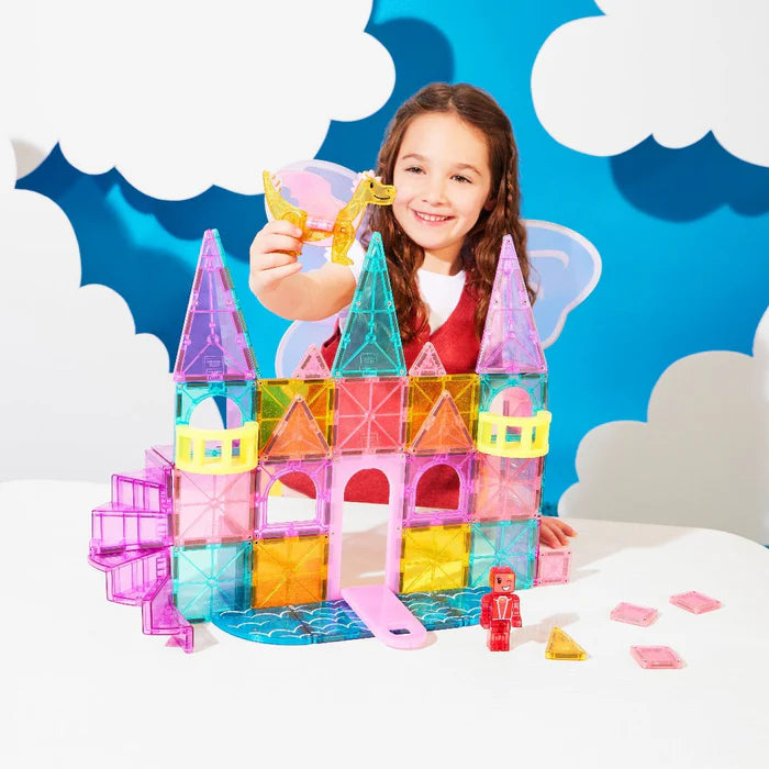 MAGNA-TILES CASTLE DLX + microMAGS 48 piece set