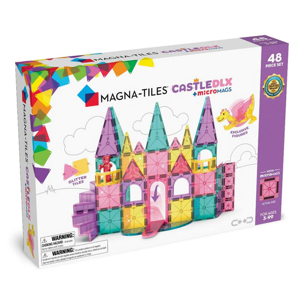 MAGNA-TILES CASTLE DLX + microMAGS 48 piece set