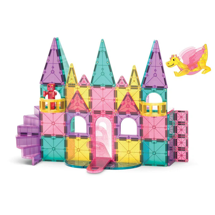 MAGNA-TILES CASTLE DLX + microMAGS 48 piece set