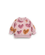 Play Up baby printed fleece sweater rose