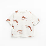 Play Up printed rib t-shirt Grés