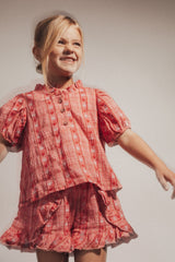 Labo de Colores blouse shortsleeve Loreen red AOP