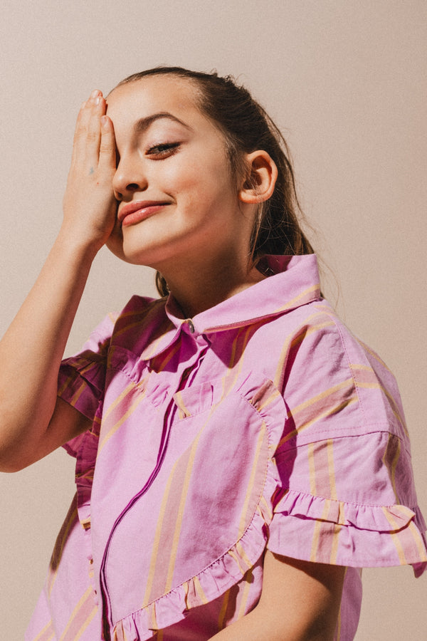 Labo de Colores blouse shortsleeve Santel pink mulberry