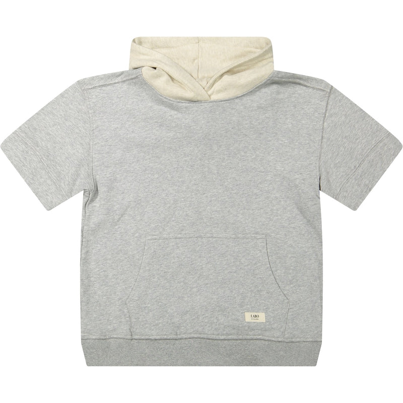 Labo de Colores shortsleeve hoodie Paz grey melee light