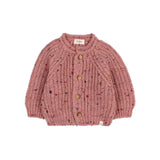 Búho baby botonato cardigan peony