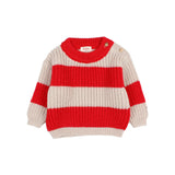 Búho baby stripes jumper poppy red