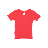 Búho rib collar t-shirt coral