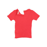 Búho rib collar t-shirt coral