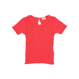 Búho rib collar t-shirt coral