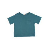 Búho pocket linen t-shirt green lake