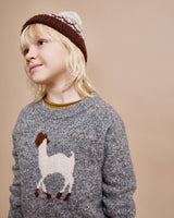 Búho llama jumper grey melange