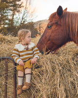 Búho stripes jumper ocre