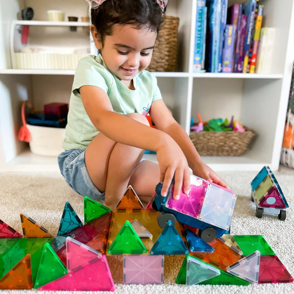 MAGNA-TILES Cars 2 piece paars rood uitbreidingsset