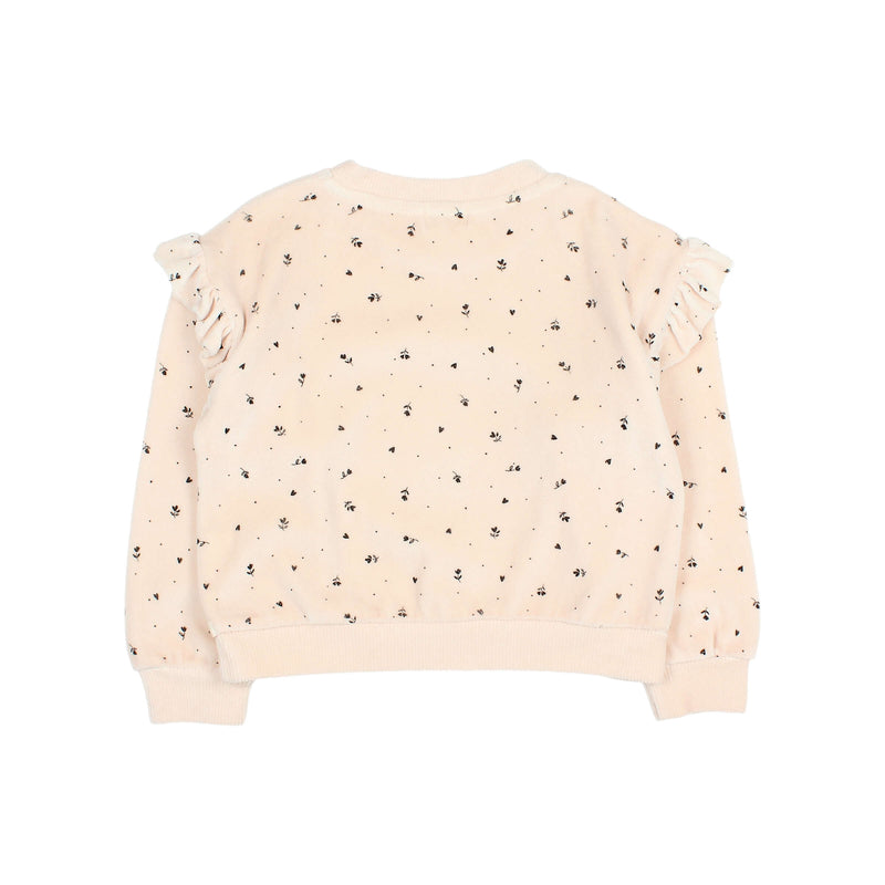 Búho velvet cuore sweatshirt cream pink