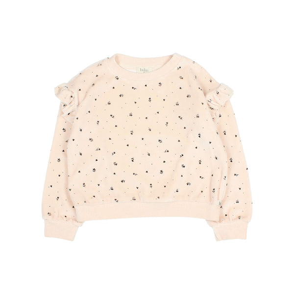 Búho velvet cuore sweatshirt cream pink