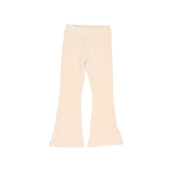 Búho rib velvet pants cream pink