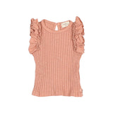 Búho baby ruffle top rose clay