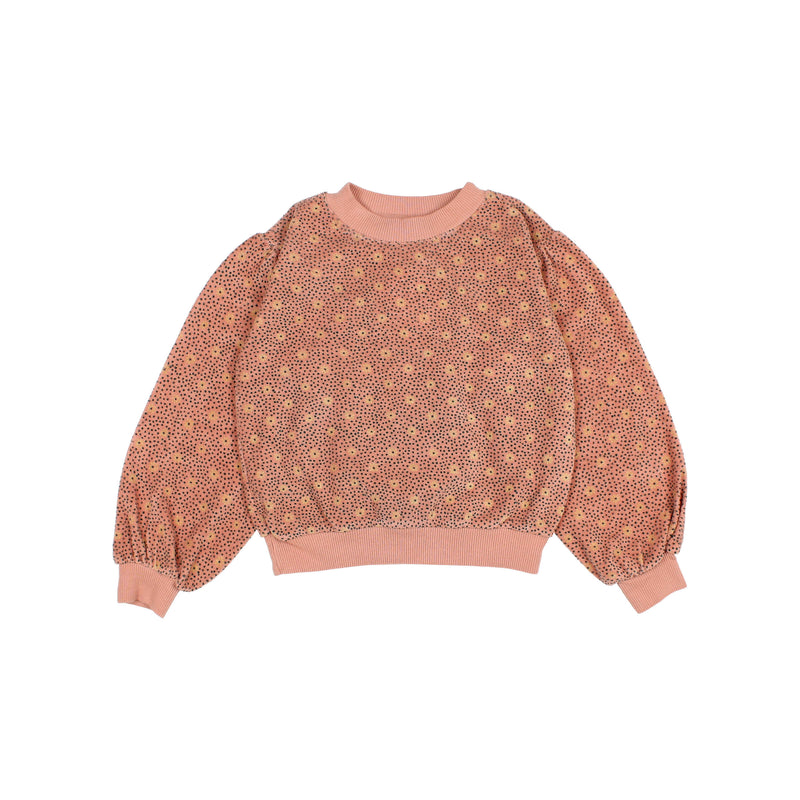 Búho sweater flower dots rose clay