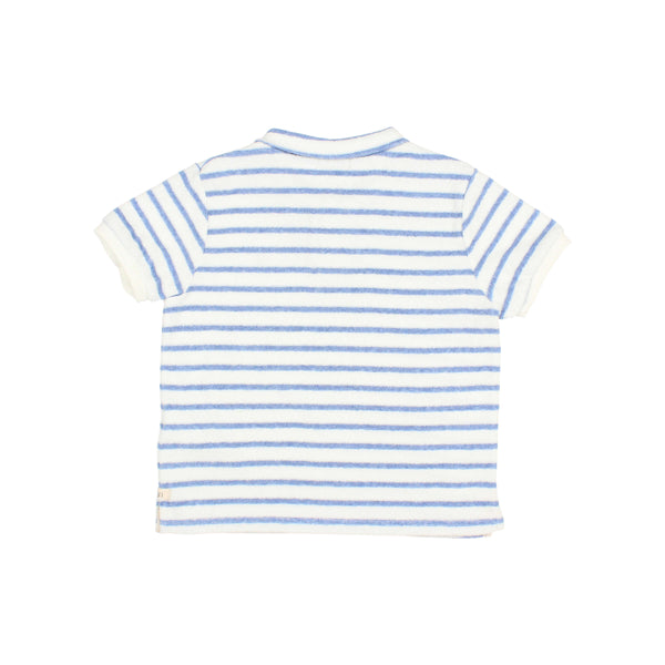 Búho terry stripes polo placid blue