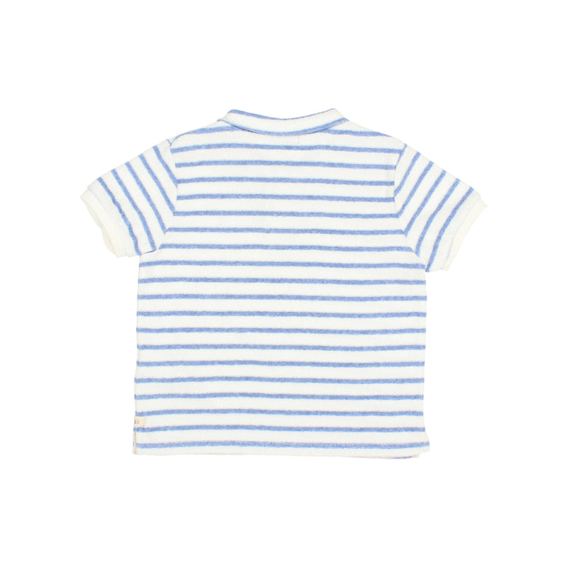 Búho terry stripes polo placid blue