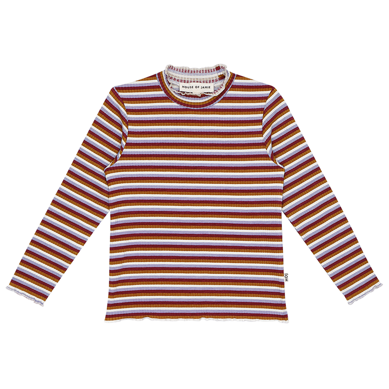 House of Jamie Turtleneck Tee Colorful Stripes