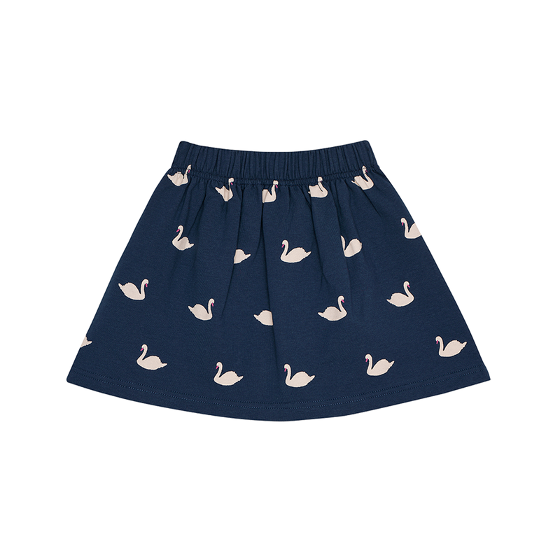 House of Jamie Mini Bow Skirt Classic Blue Swans