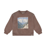 Daily Seven Oversized Sweater Print Almond Brown