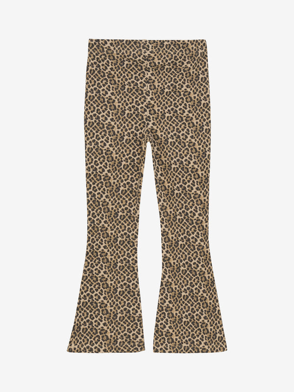 Daily Seven Animal Flared Pants Latte Sand