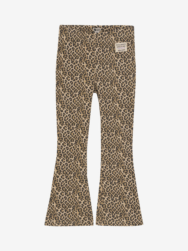 Daily Seven Animal Flared Pants Latte Sand