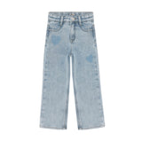 Daily Seven Denim Wide Fit Heart Light Blue Denim