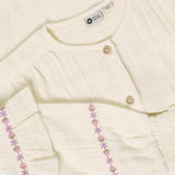 Daily Seven Shirt Longsleeve Ruffle Mother of Pearl
