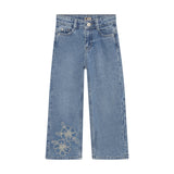 Daily Seven Denim Wide Fit Embroidery Blue Denim