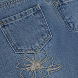 Daily Seven Denim Wide Fit Embroidery Blue Denim