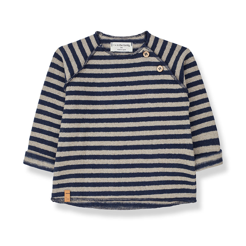 1+ in the family trui Alex navy-taupe