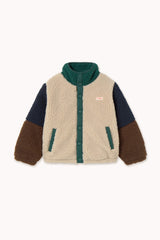 Tinycottons color block polar sherpa jacket dark green
