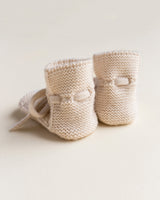 Hvid booties merinowol 0-9m cream