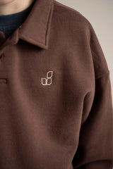 Jenest Cameron polo sweater fondant brown