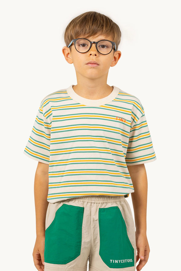 Tinycottons stripes multicolor tee light cream