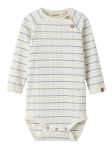 Lil' Atelier Baby Kail romper Coconut Milk ZEN BLUE