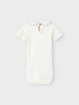 Lil' Atelier Baby Fundo short sleeve romper Coconut Milk ZEN BLUE