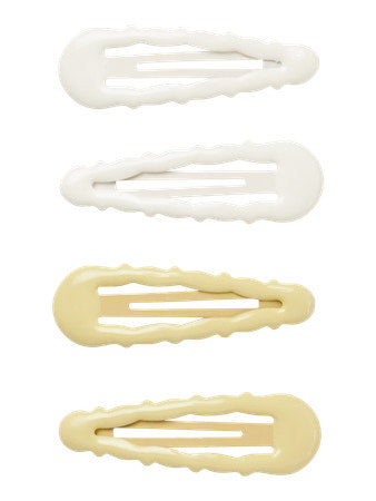 Lil' Atelier Kids Hanne 4p hair clips Coconut Milk