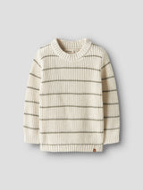 Lil' Atelier Mini Emlen Stripes trui Coconut Milk STRIPES